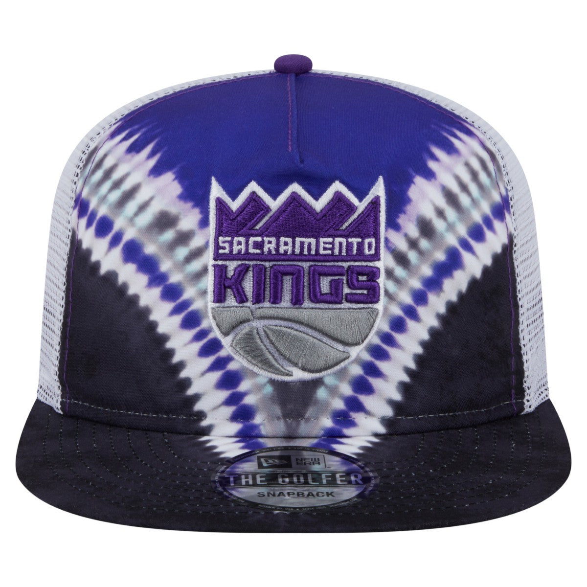 New Era Sacramento Kings Throwback Dye Golfer Snapback Hat Black/Purple
