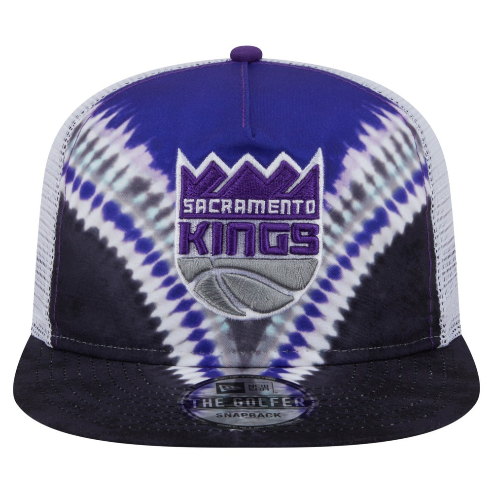 New Era Sacramento Kings Throwback Dye Golfer Snapback Hat Black/Purple