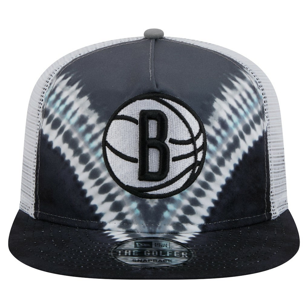 New Era Brooklyn Nets Throwback Dye Golfer Snapback Hat Black/Gray