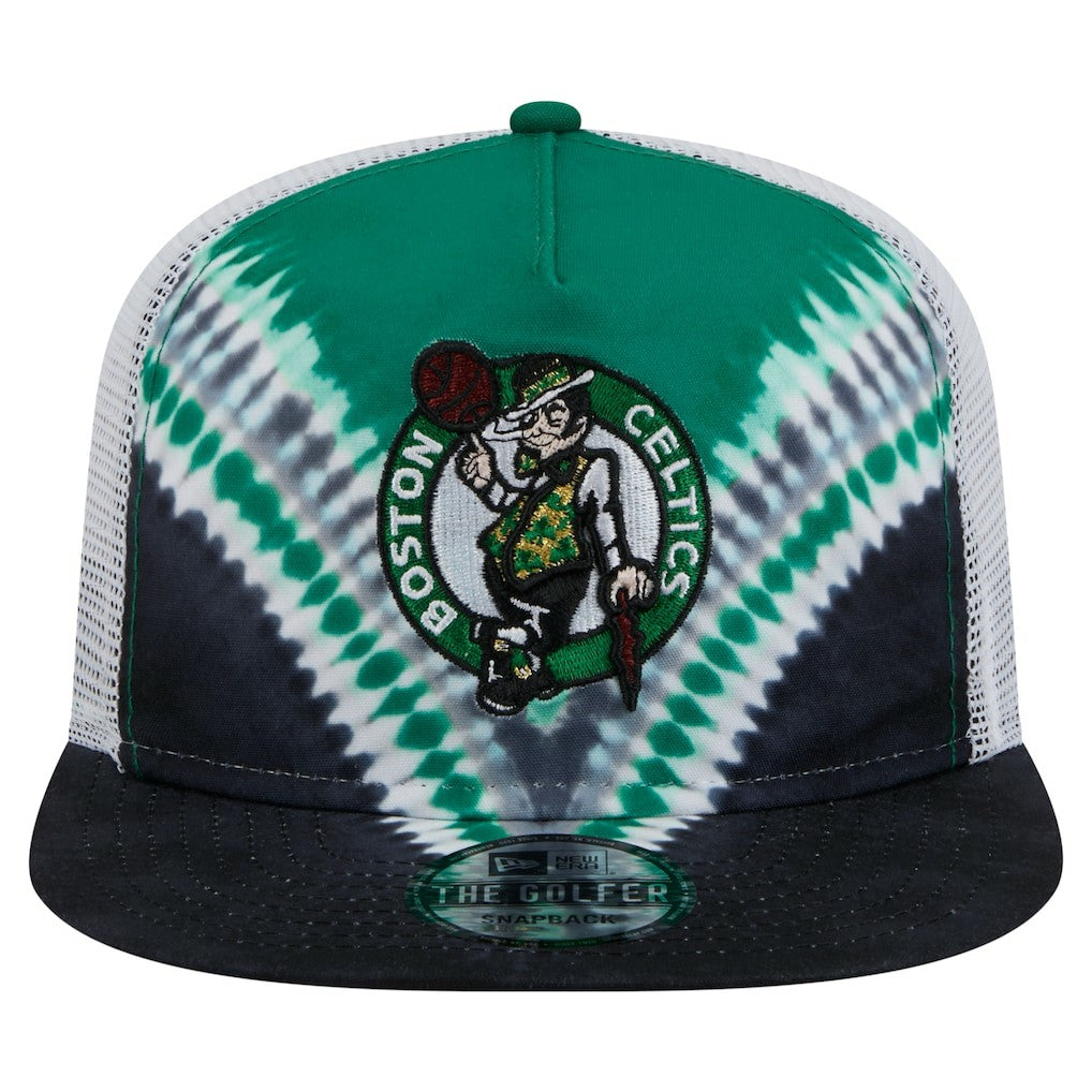 New Era Boston Celtics Throwback Dye Golfer Snapback Hat Black/Kelly Green