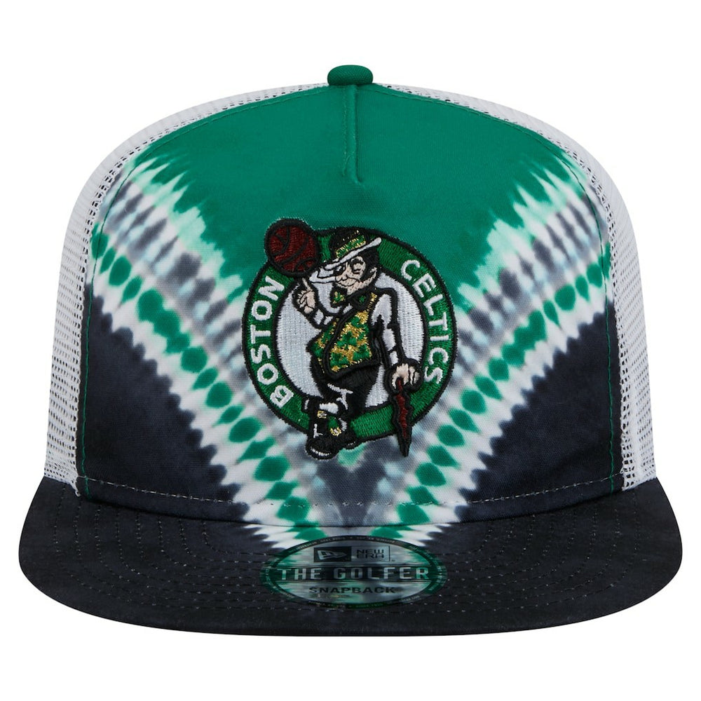 New Era Boston Celtics Throwback Dye Golfer Snapback Hat Black/Kelly Green