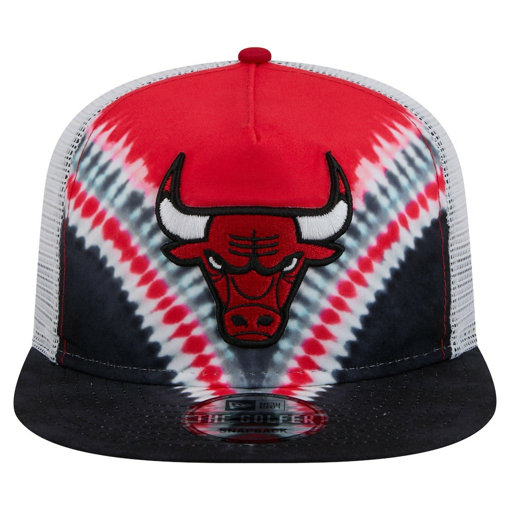 New Era Chicago Bulls Throwback Dye Golfer Snapback Hat Black/Red