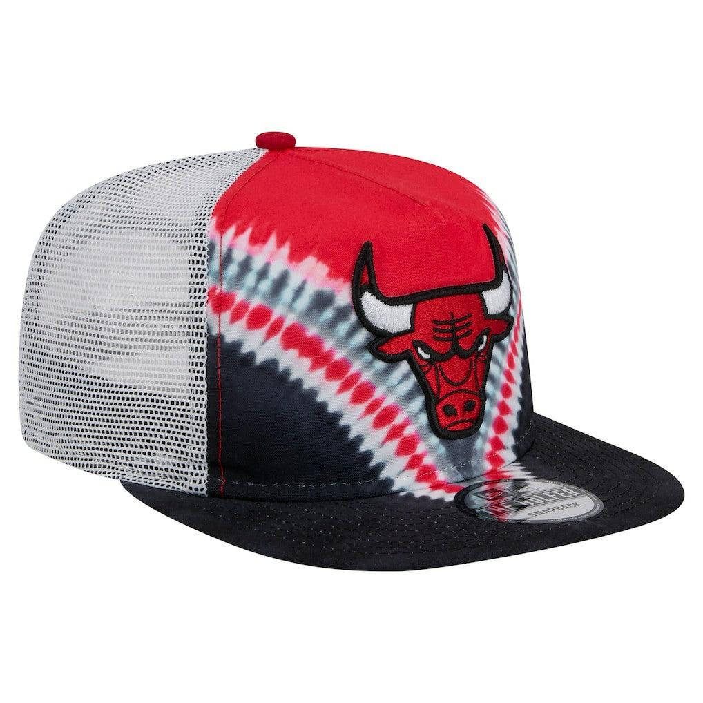 New Era Chicago Bulls Throwback Dye Golfer Snapback Hat Black/Red