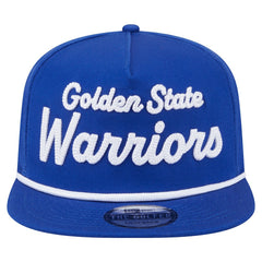 New Era Golden State Warriors Team Text Golfer Snapback Hat Royal