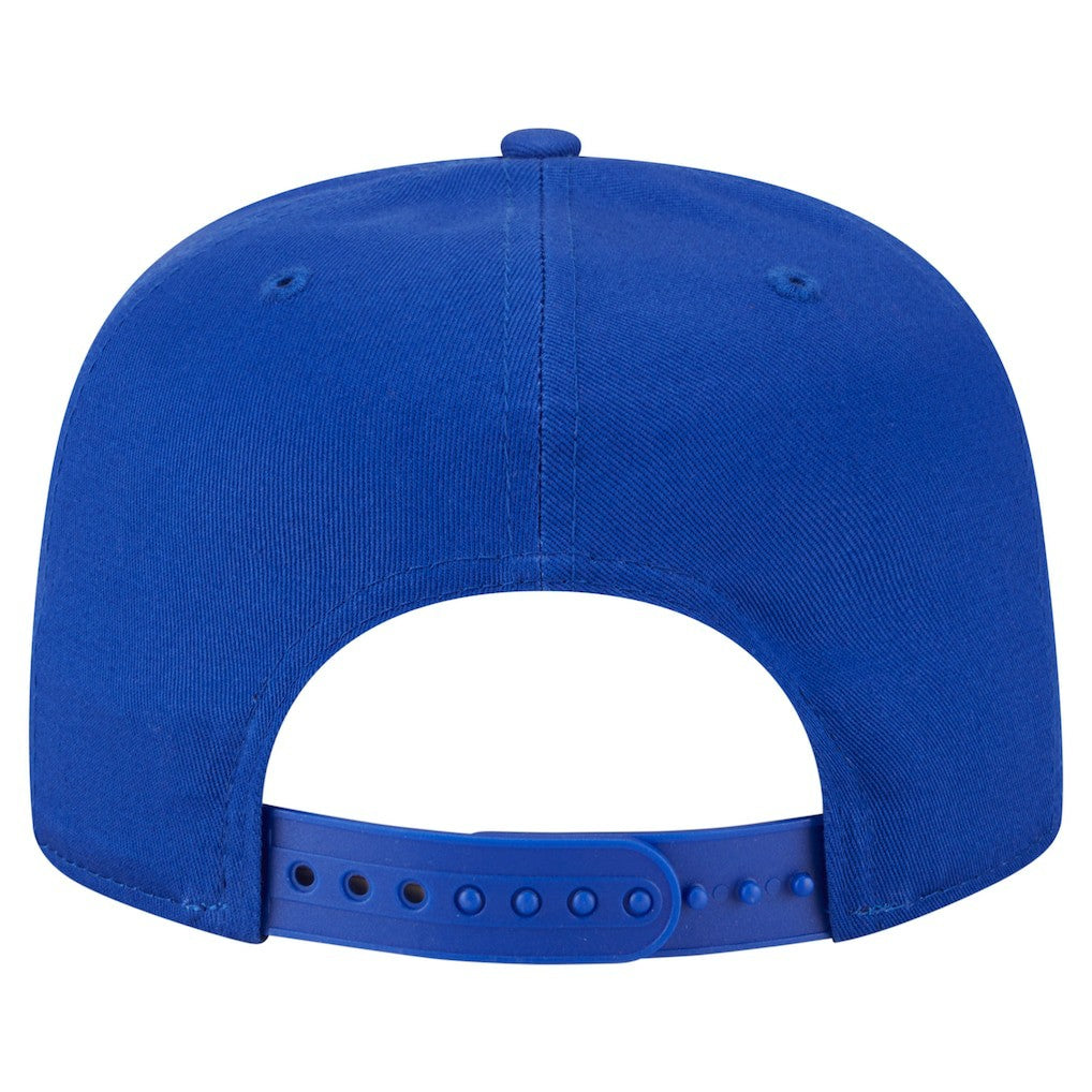 New Era Golden State Warriors Team Text Golfer Snapback Hat Royal