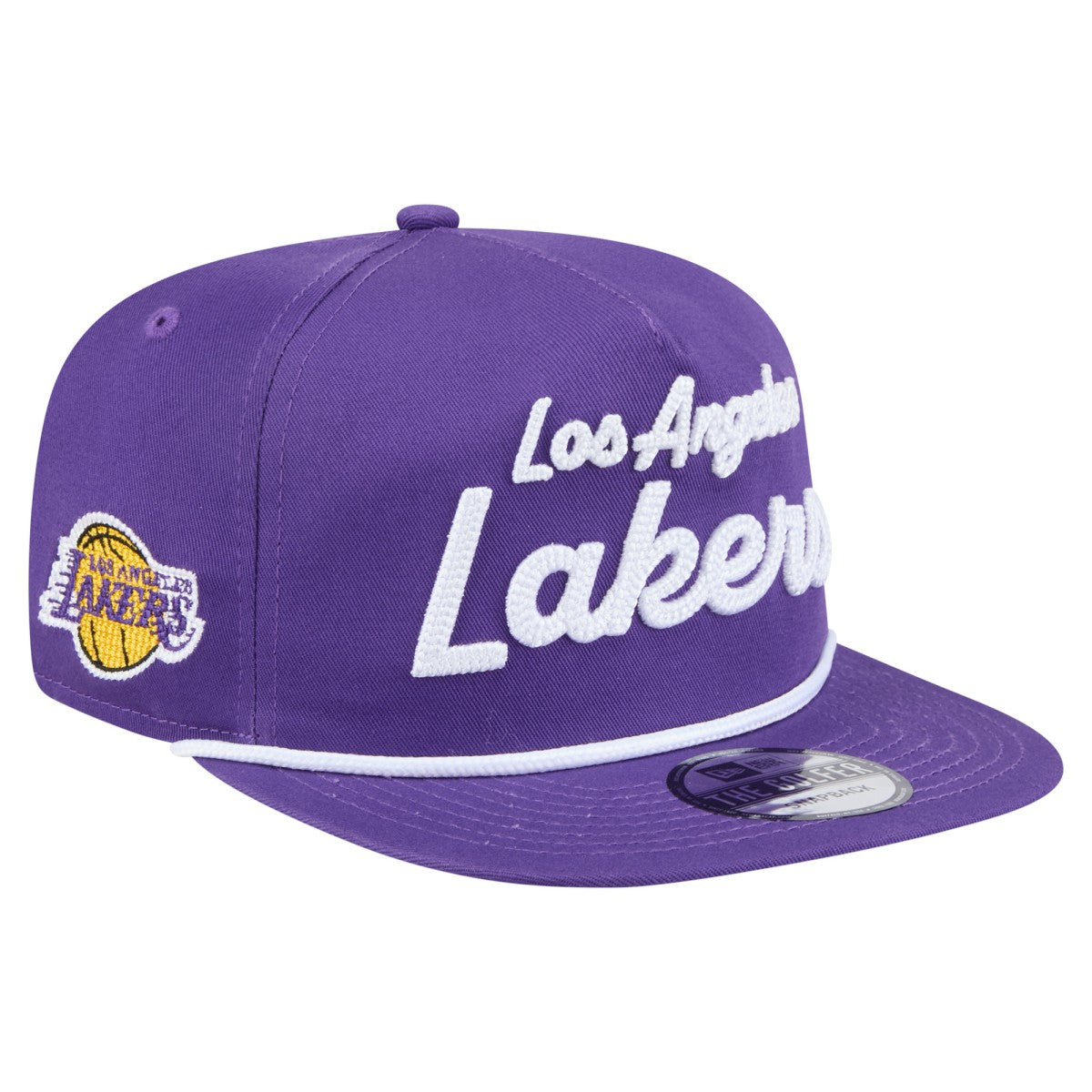 New Era Los Angeles Lakers Team Text Golfer Snapback Hat Purple