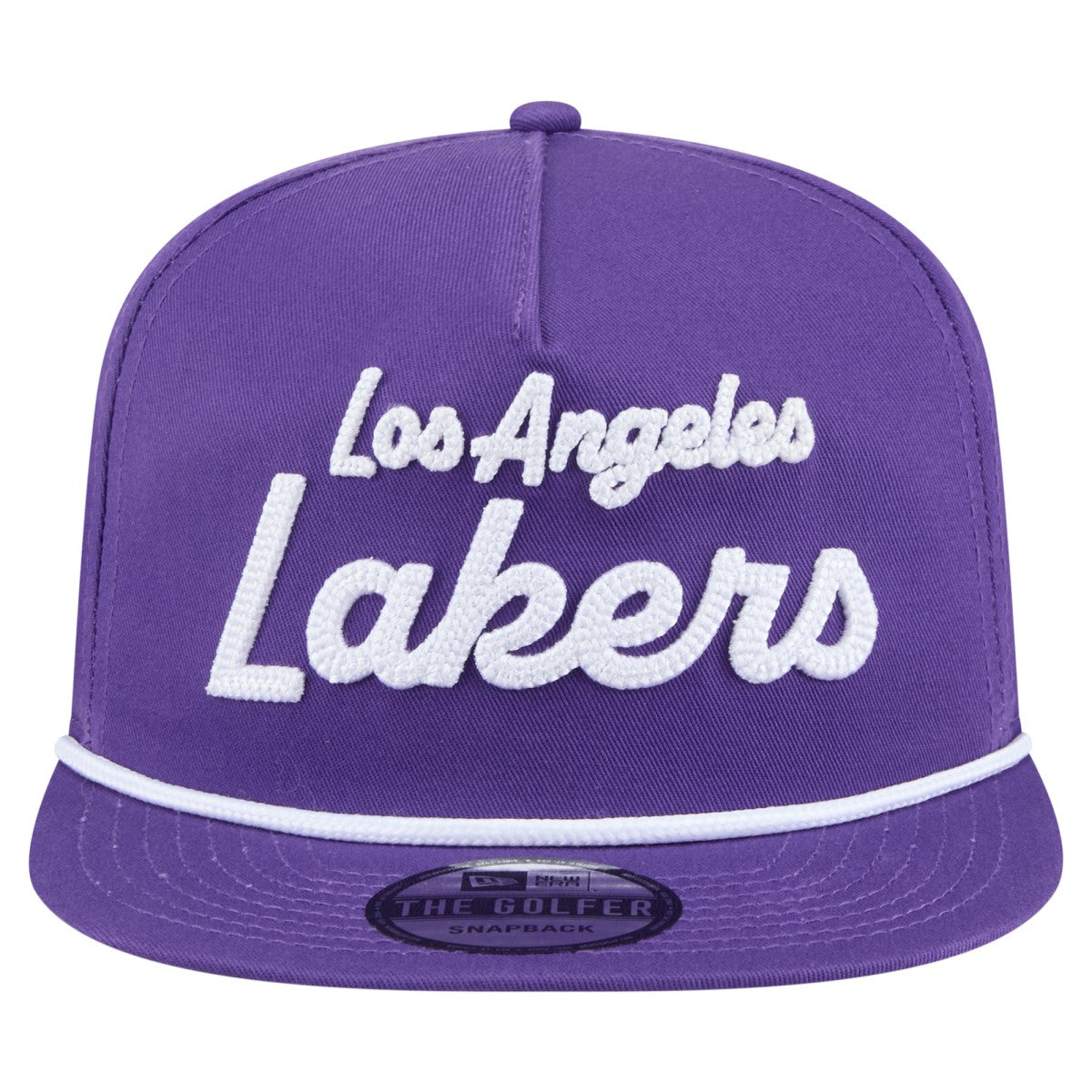 New Era Los Angeles Lakers Team Text Golfer Snapback Hat Purple