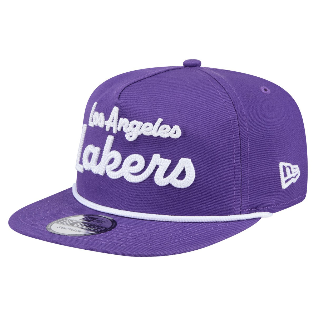 New Era Los Angeles Lakers Team Text Golfer Snapback Hat Purple