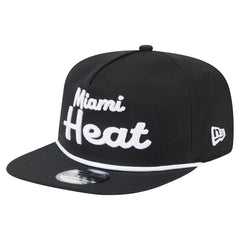 New Era Miami Heat Team Text Golfer Snapback Hat Black