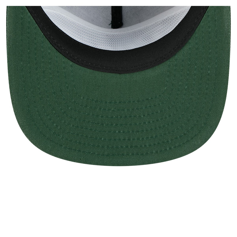 New Era Milwaukee Bucks Team Text Golfer Snapback Hat Hunter Green