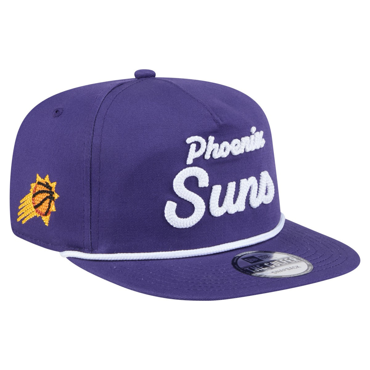 New Era Phoenix Suns Team Text Golfer Snapback Hat Purple