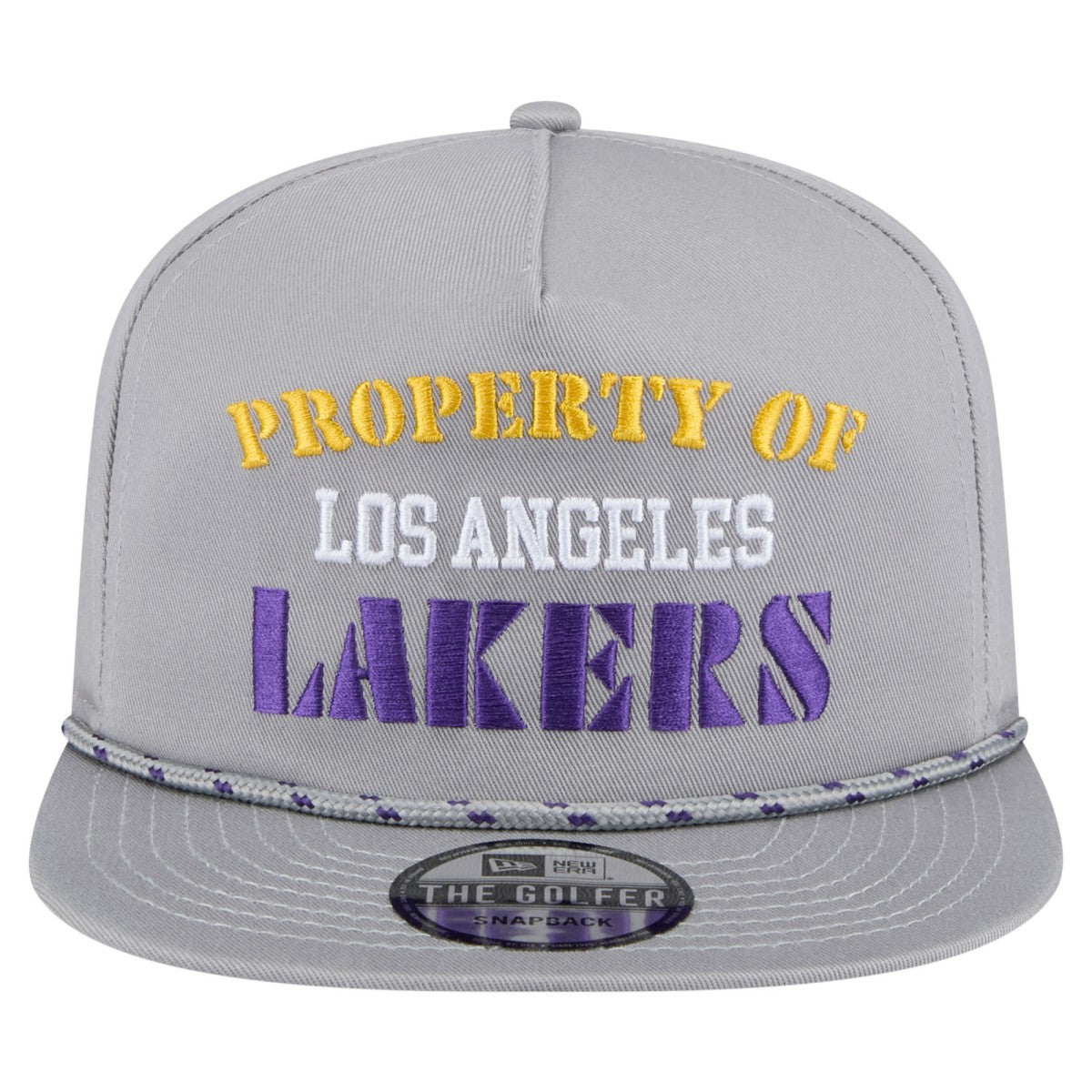 New Era Los Angeles Lakers Throwback Property Of Golfer Snapback Hat Gray
