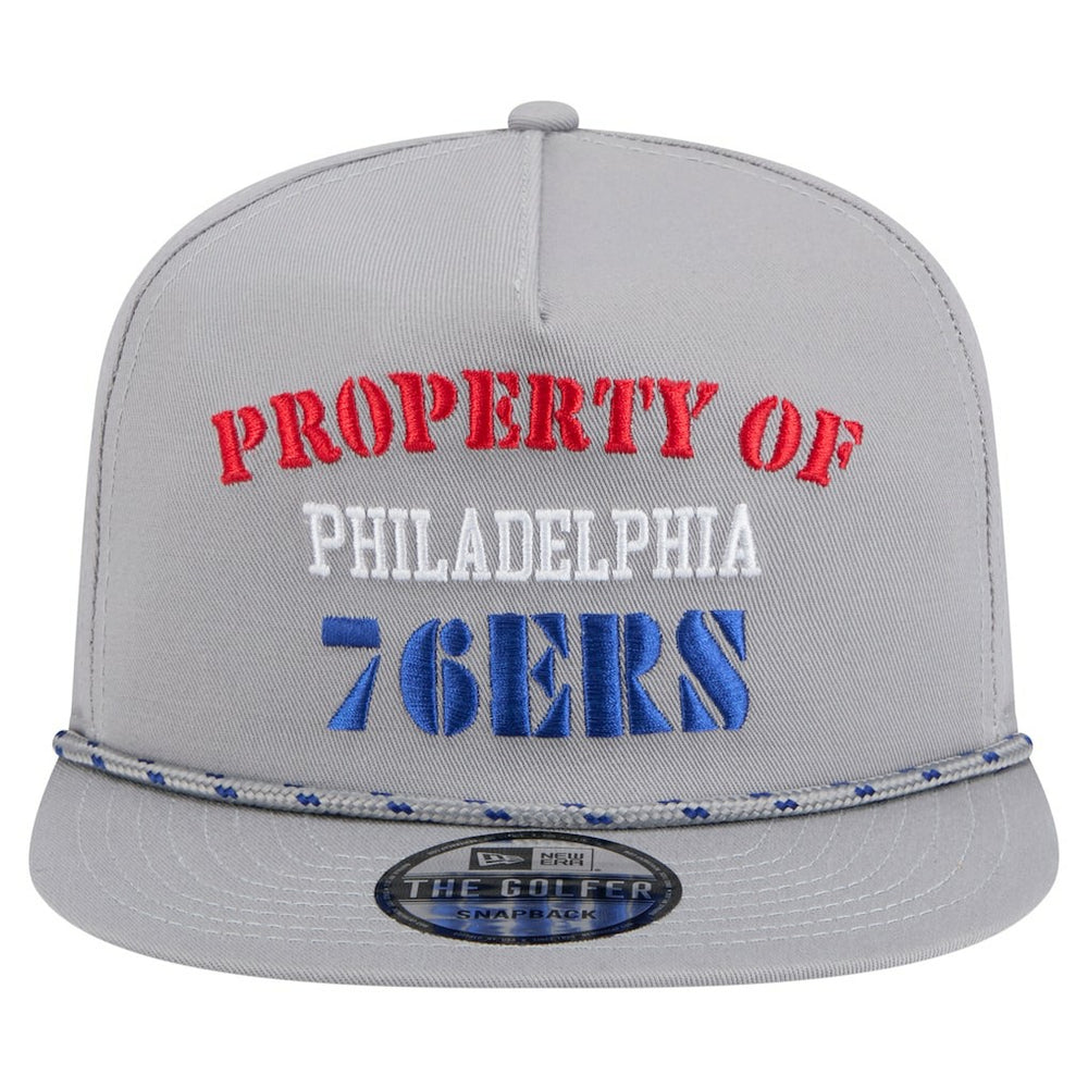 New Era Philadelphia 76ers Throwback Property Of Golfer Snapback Hat Gray