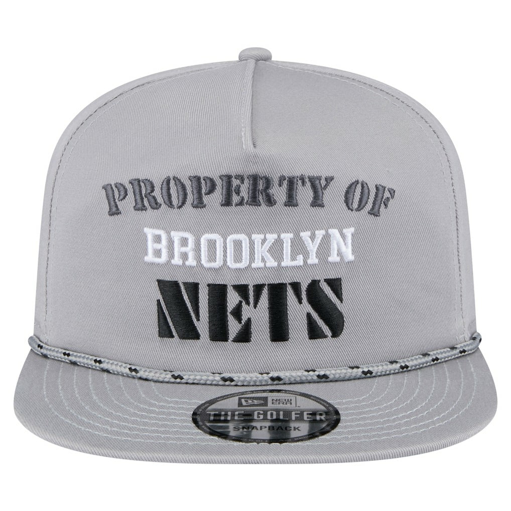 New Era Brooklyn Nets Throwback Property Of Golfer Snapback Hat Gray