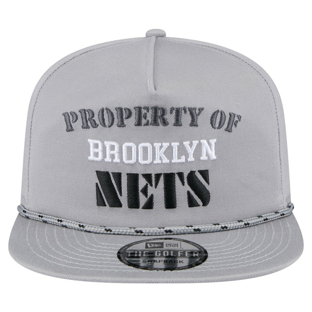 New Era Brooklyn Nets Throwback Property Of Golfer Snapback Hat Gray