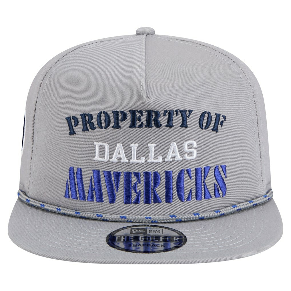 New Era Dallas Mavericks Throwback Property Of Golfer Snapback Hat Gray