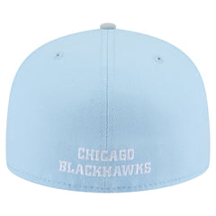 Chicago Blackhawks New Era Color Pack Two-Tone 59FIFTY Fitted Hat - Light Blue/Gray | New Era Clearance