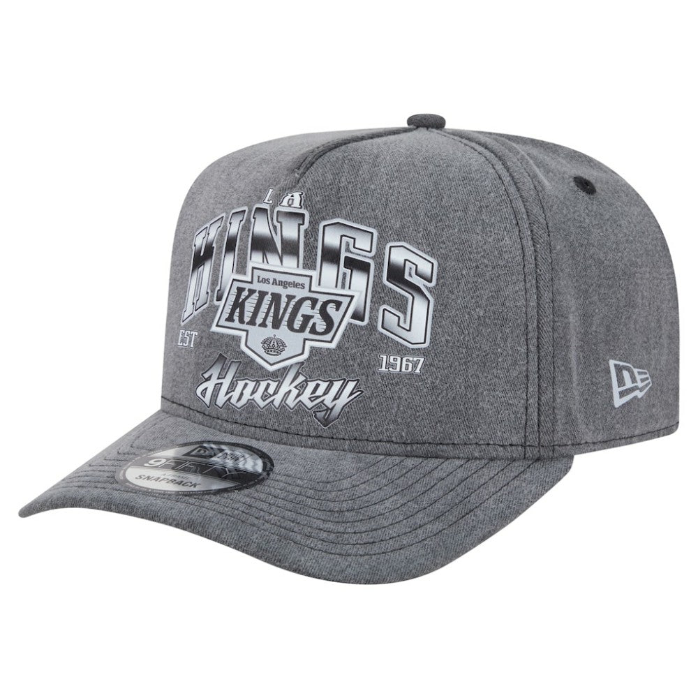Los Angeles Kings New Era Throwback Washed A-Frame Pre-Curved 9FIFTY Snapback Hat - Charcoal | New Era sale