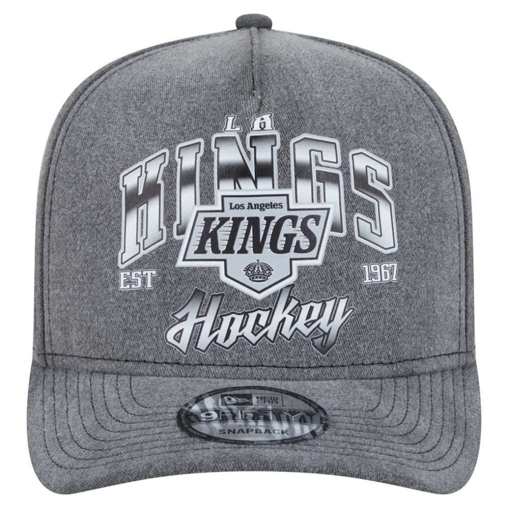 Los Angeles Kings New Era Throwback Washed A-Frame Pre-Curved 9FIFTY Snapback Hat - Charcoal | New Era sale