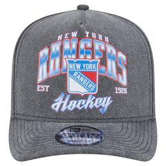 New York Rangers New Era Throwback Washed A-Frame Pre-Curved 9FIFTY Snapback Hat - Charcoal | New Era near me