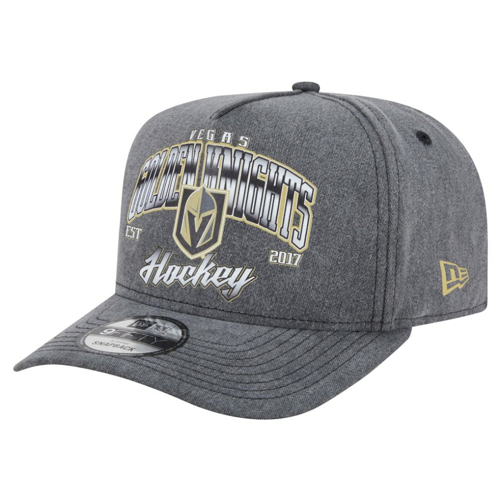 Vegas Golden Knights New Era Throwback Washed A-Frame Pre-Curved 9FIFTY Snapback Hat - Charcoal | New Era Lifestyle