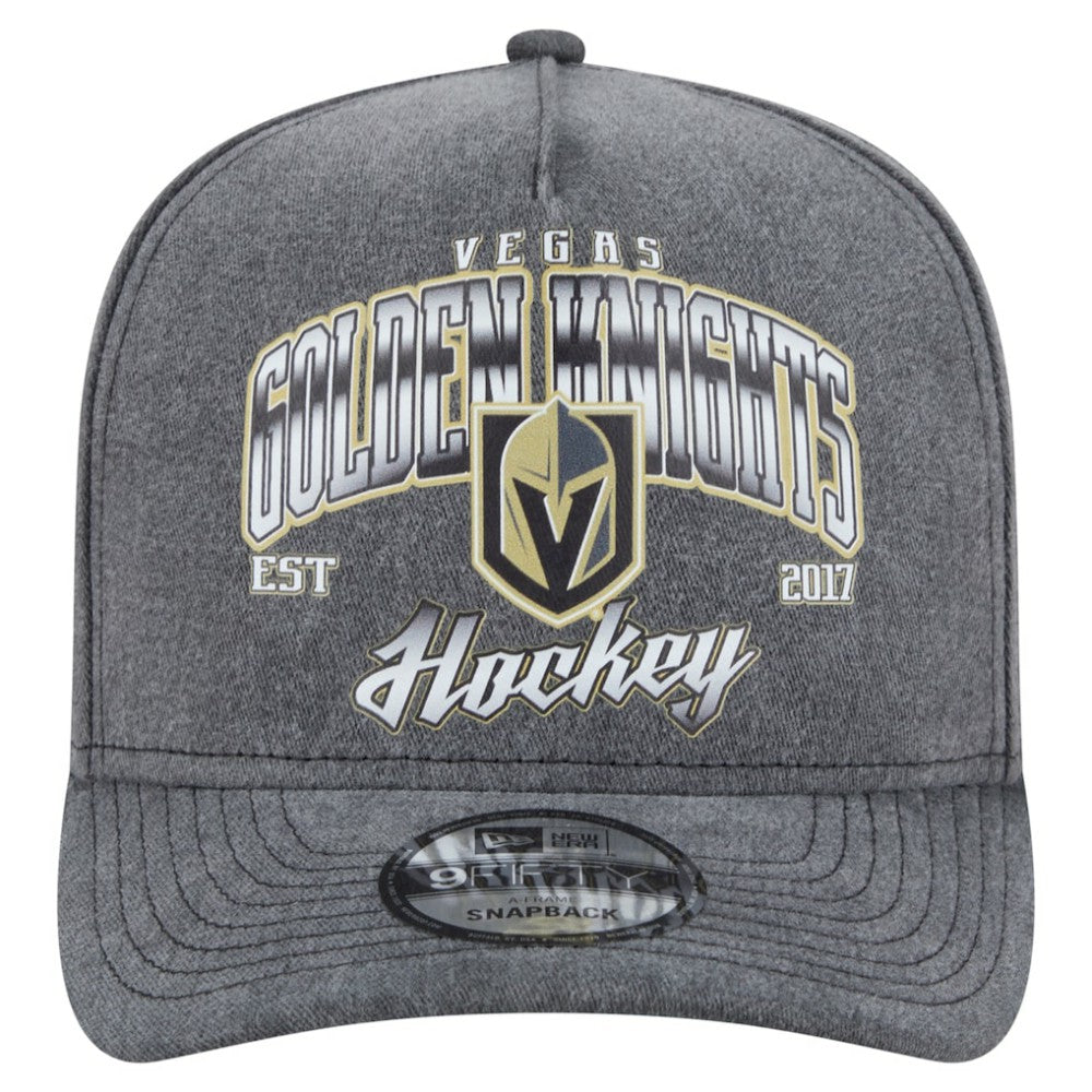 Vegas Golden Knights New Era Throwback Washed A-Frame Pre-Curved 9FIFTY Snapback Hat - Charcoal | New Era Lifestyle
