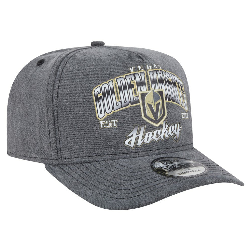 Vegas Golden Knights New Era Throwback Washed A-Frame Pre-Curved 9FIFTY Snapback Hat - Charcoal | New Era Lifestyle