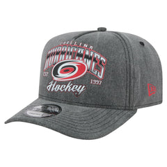 Carolina Hurricanes New Era Throwback Washed A-Frame Pre-Curved 9FIFTY Snapback Hat - Charcoal | New Era Clearance