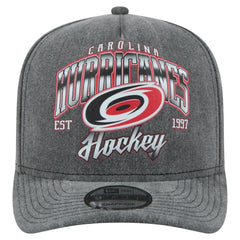 Carolina Hurricanes New Era Throwback Washed A-Frame Pre-Curved 9FIFTY Snapback Hat - Charcoal | New Era Clearance