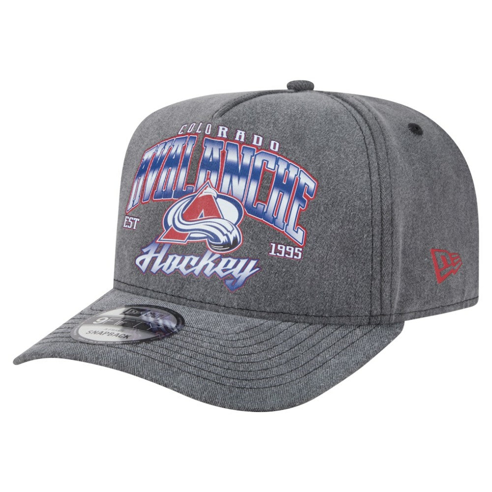Colorado Avalanche New Era Throwback Washed A-Frame Pre-Curved 9FIFTY Snapback Hat - Charcoal | New Era sale