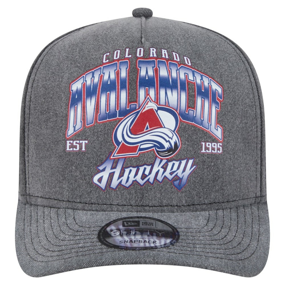 Colorado Avalanche New Era Throwback Washed A-Frame Pre-Curved 9FIFTY Snapback Hat - Charcoal | New Era sale