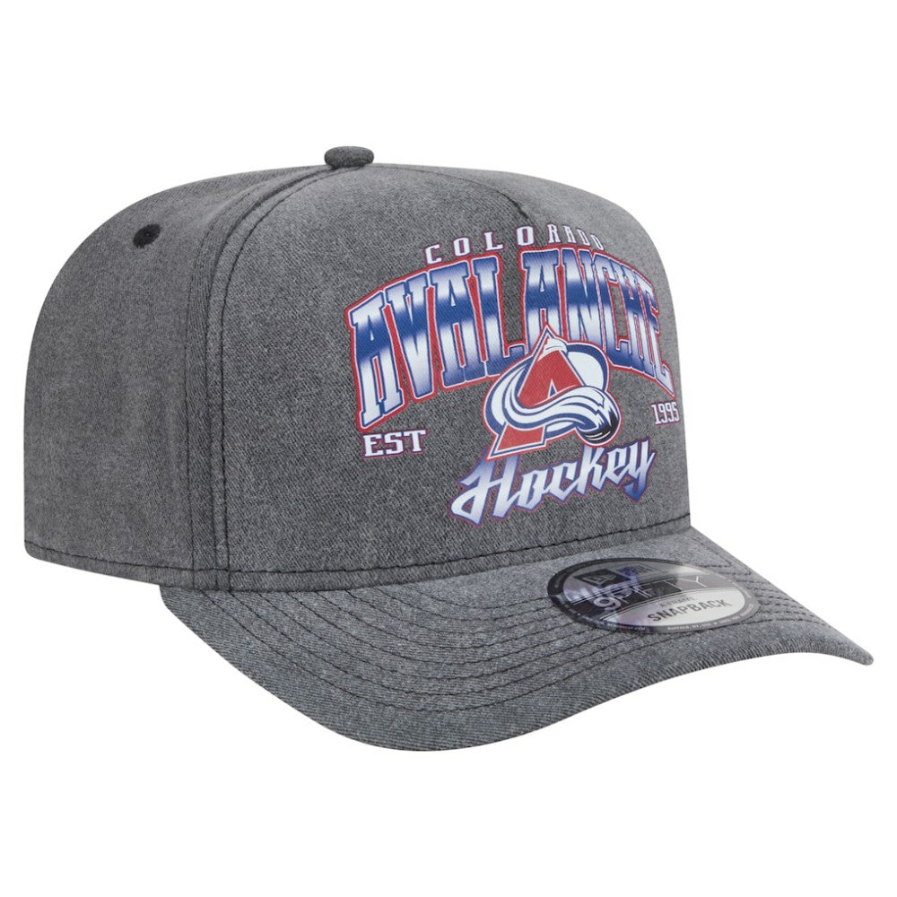Colorado Avalanche New Era Throwback Washed A-Frame Pre-Curved 9FIFTY Snapback Hat - Charcoal | New Era sale