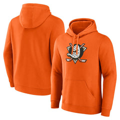 Anaheim Ducks Fanatics Primary Logo Fleece Pullover Hoodie - Orange | Fanatics discount