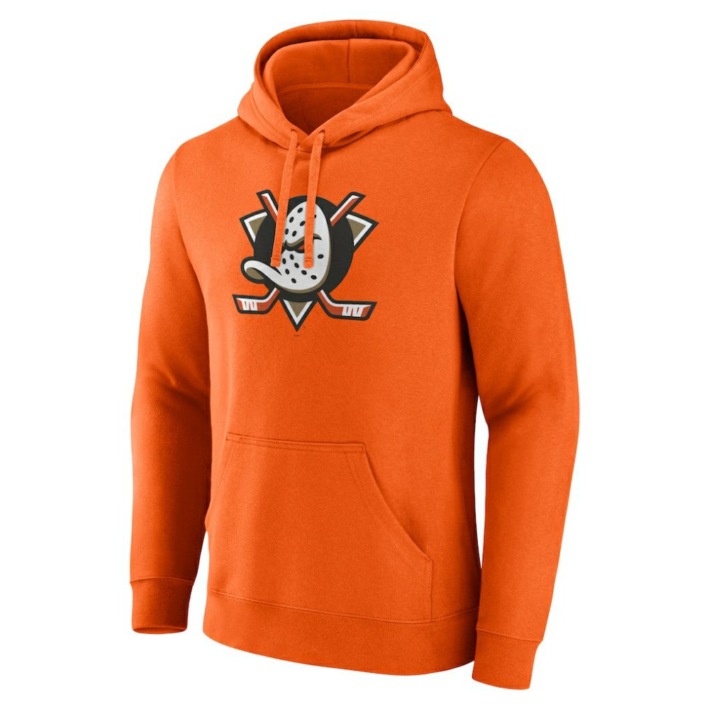 Anaheim Ducks Fanatics Primary Logo Fleece Pullover Hoodie - Orange | Fanatics discount