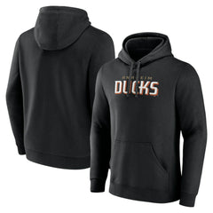 Anaheim Ducks Fanatics Wordmark Logo Fleece Pullover Hoodie - Black | Fanatics Lifestyle