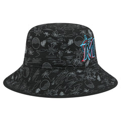 Miami Marlins New Era 2025 Spring Training All Over Print Bucket Hat Sale