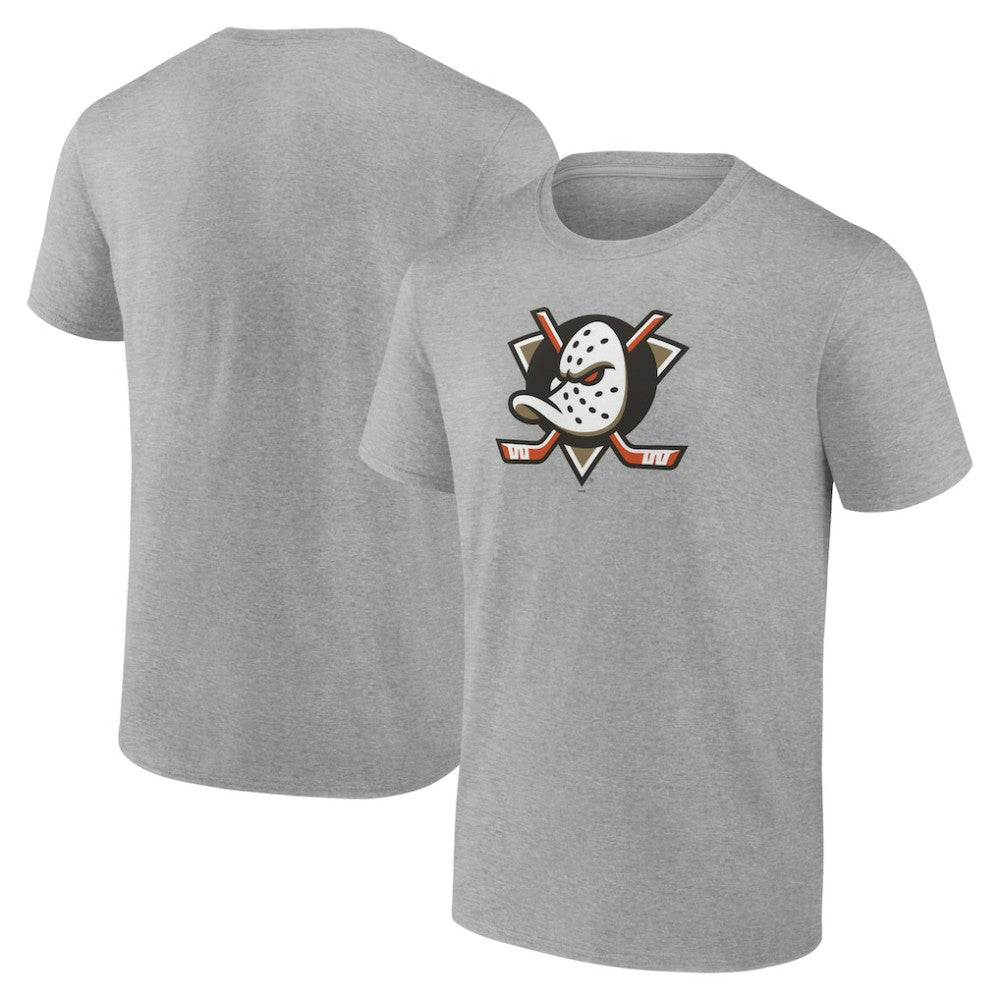 Anaheim Ducks Primary Logo T-Shirt - Heather Gray | NHL Lifestyle