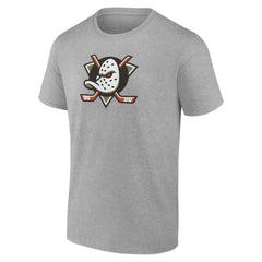 Anaheim Ducks Primary Logo T-Shirt - Heather Gray | NHL Lifestyle