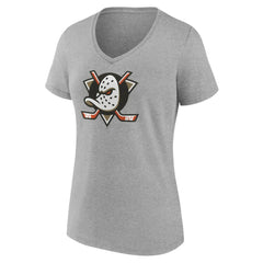 Anaheim Ducks Women's Primary Logo V-Neck T-Shirt – Gray | NHL sale