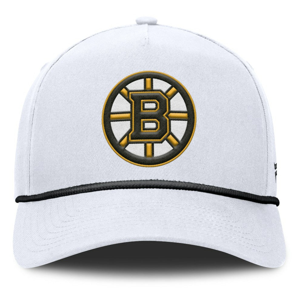 Boston Bruins Fanatics Rope A-Frame Adjustable Hat - White | Fanatics Clearance