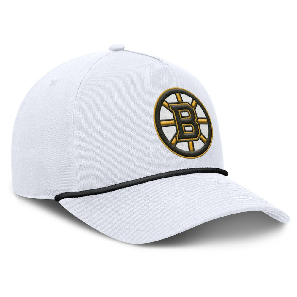 Boston Bruins Fanatics Rope A-Frame Adjustable Hat - White | Fanatics Clearance