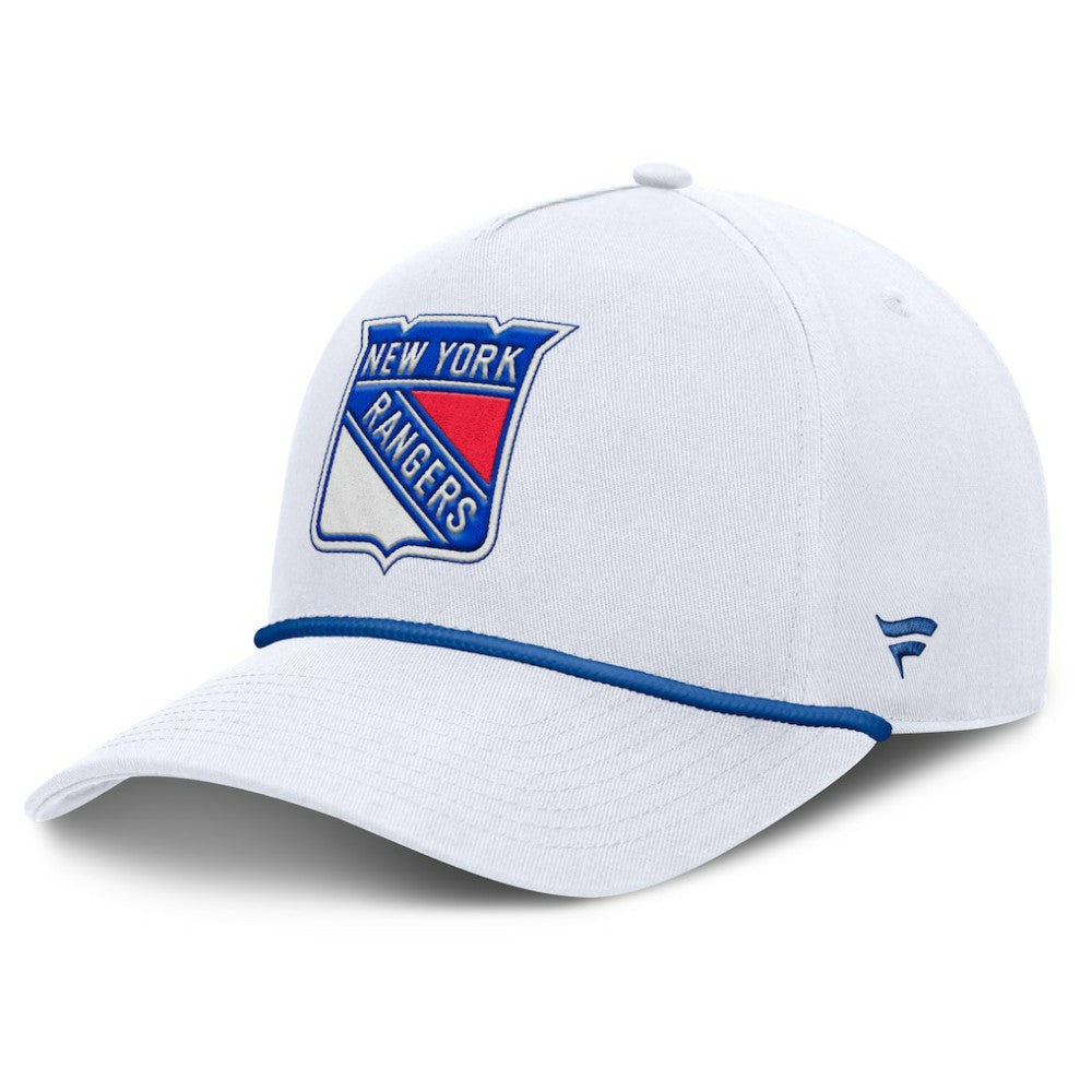 New York Rangers Fanatics Rope A-Frame Adjustable Hat - White | Fanatics Clearance