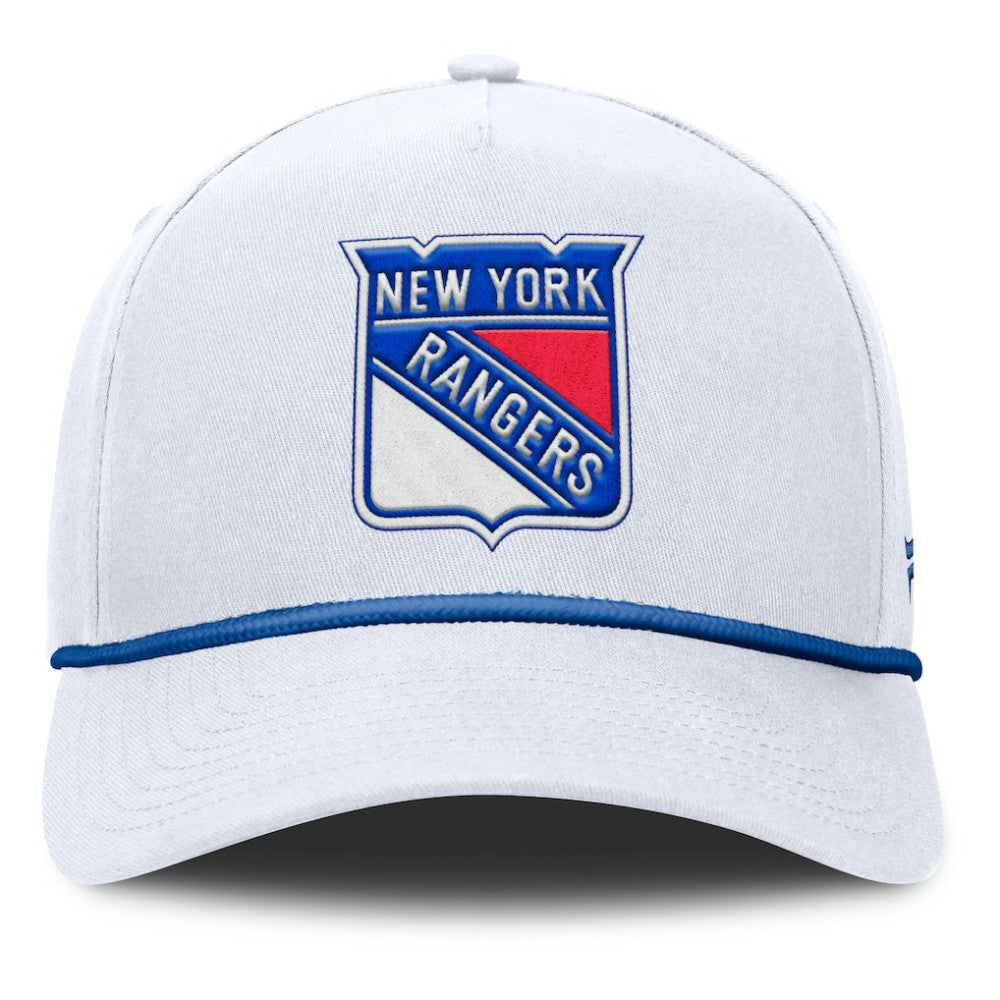 New York Rangers Fanatics Rope A-Frame Adjustable Hat - White | Fanatics Clearance