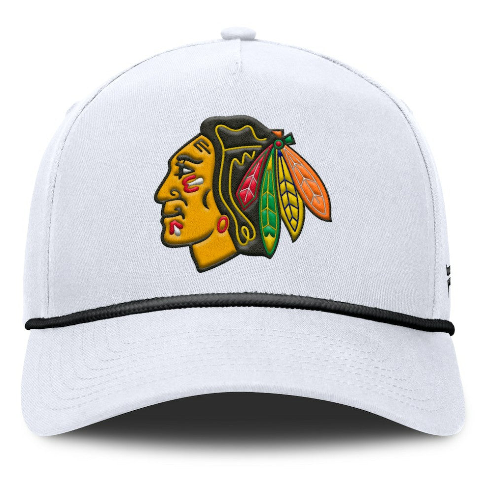 Chicago Blackhawks Fanatics Rope A-Frame Adjustable Hat - White | Fanatics online