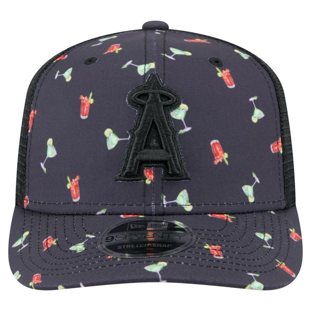 Los Angeles Angels New Era Adventure Drinks Pattern 9SEVENTY Stretch-Snap Hat Online