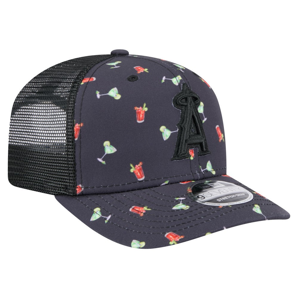 Los Angeles Angels New Era Adventure Drinks Pattern 9SEVENTY Stretch-Snap Hat Online