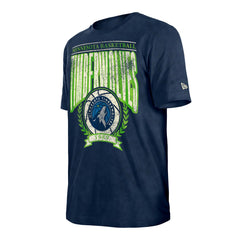 New Era Minnesota Timberwolves Throwback Vintage Boxy Mineral Wash T-Shirt Navy