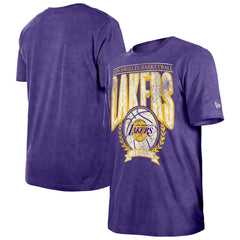 New Era Los Angeles Lakers Throwback Vintage Boxy Mineral Wash T-Shirt Purple