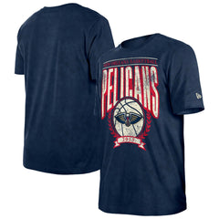New Era New Orleans Pelicans Throwback Vintage Boxy Mineral Wash T-Shirt Navy