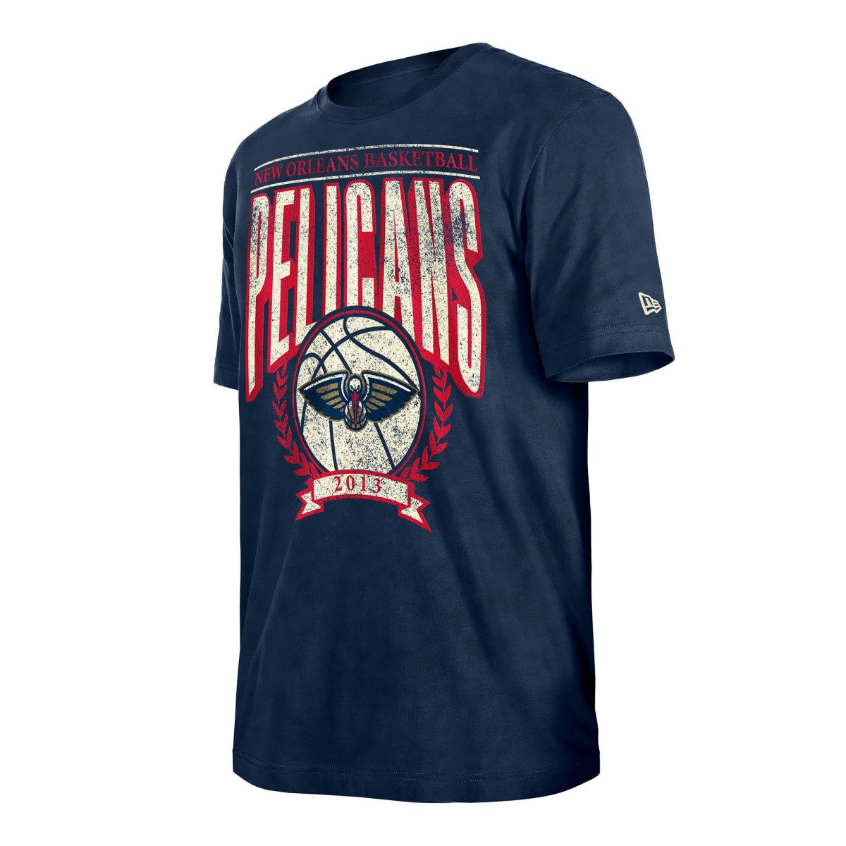 New Era New Orleans Pelicans Throwback Vintage Boxy Mineral Wash T-Shirt Navy
